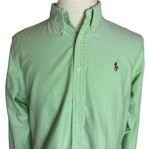 Ralph Lauren Big BOYS Long Sleeve Button Down, Sz 16, Lime Green-Spring-Easter
